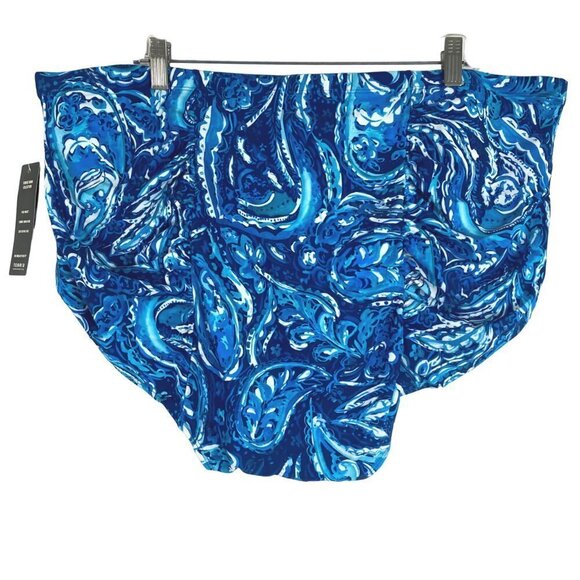 Torrid High Rise Ruched‎ Swim Bikini Bottom 4X Paisley Blue NWT SW-1809 - Picture 4 of 11
